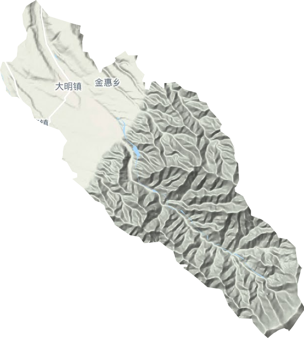 大明镇地形地图