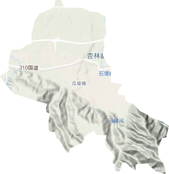 瓜坡镇地形地图
