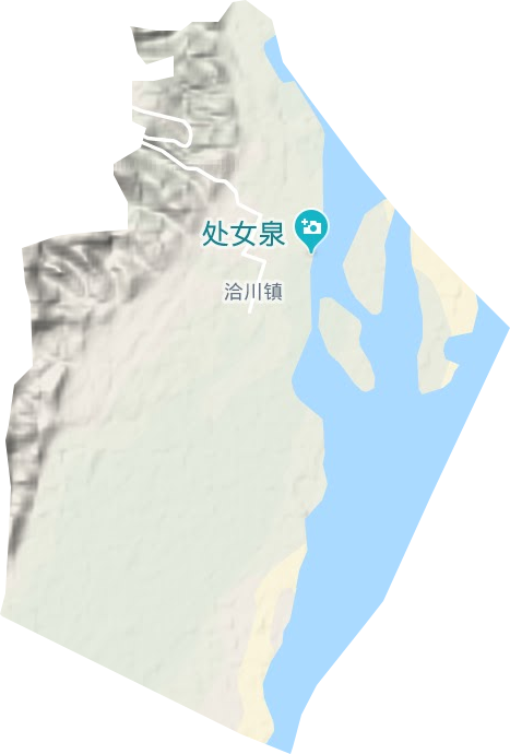 洽川镇地形地图