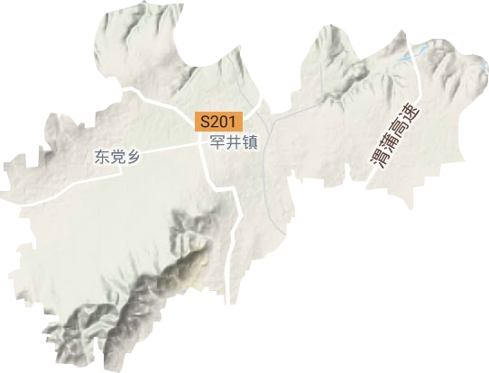 罕井镇地形地图