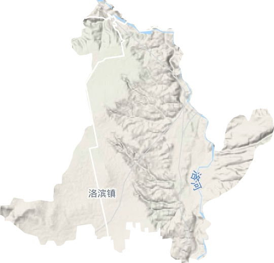 洛滨镇地形地图