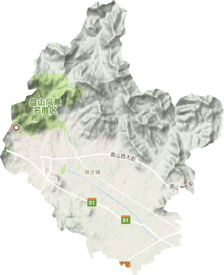 官庄镇地形地图