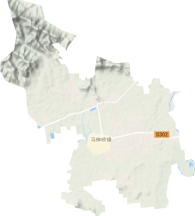 马伸桥镇地形地图