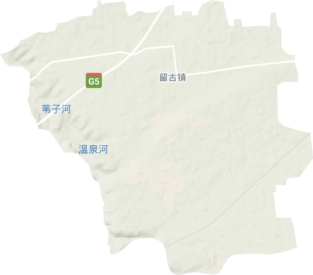 留古镇地形地图