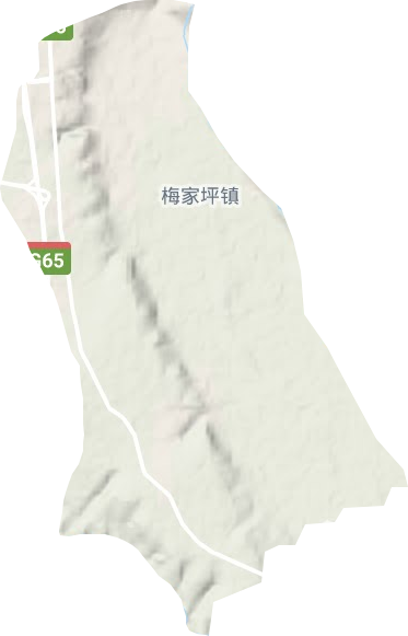 梅家坪镇地形地图