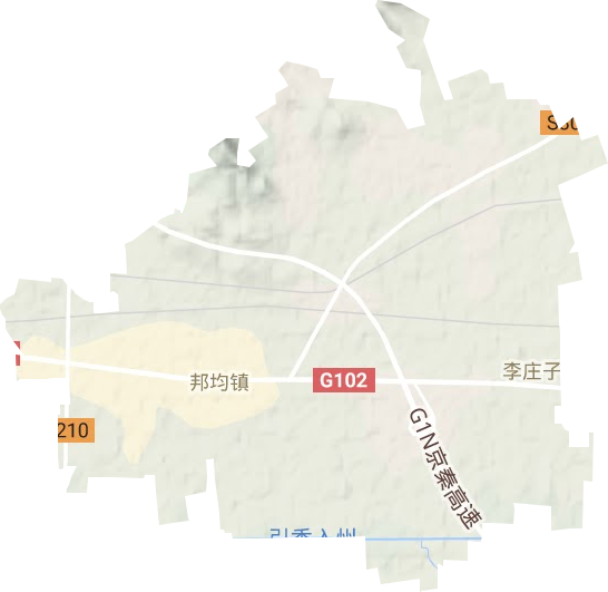 邦均镇地形地图