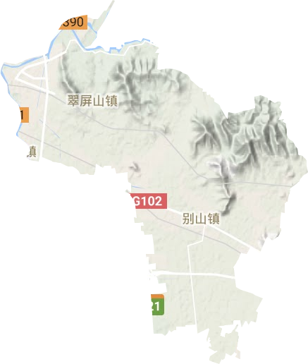 别山镇地形地图