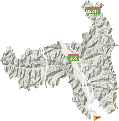 河庄坪镇地形地图