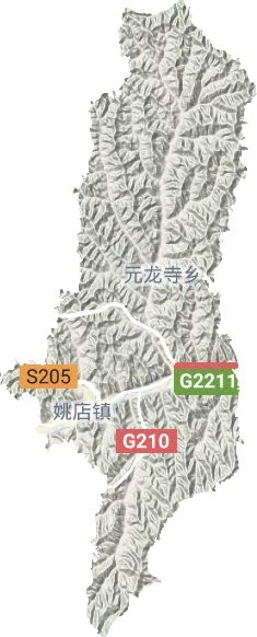 姚店镇地形地图