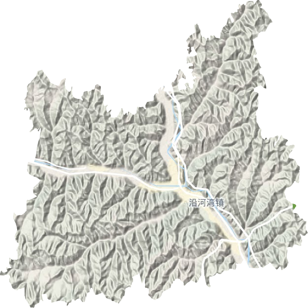 沿河湾镇地形地图
