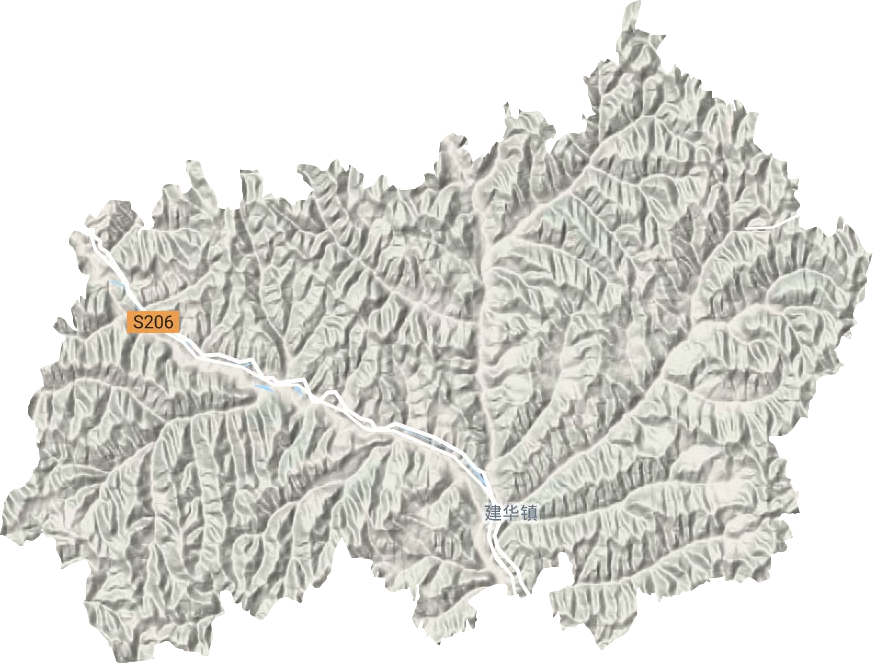 建华镇地形地图