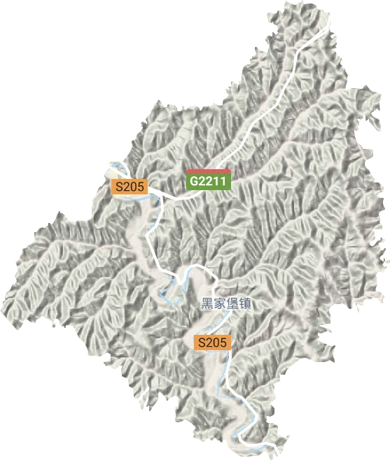 黑家堡镇地形地图