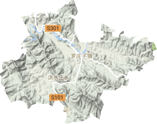 罗庄子镇地形地图