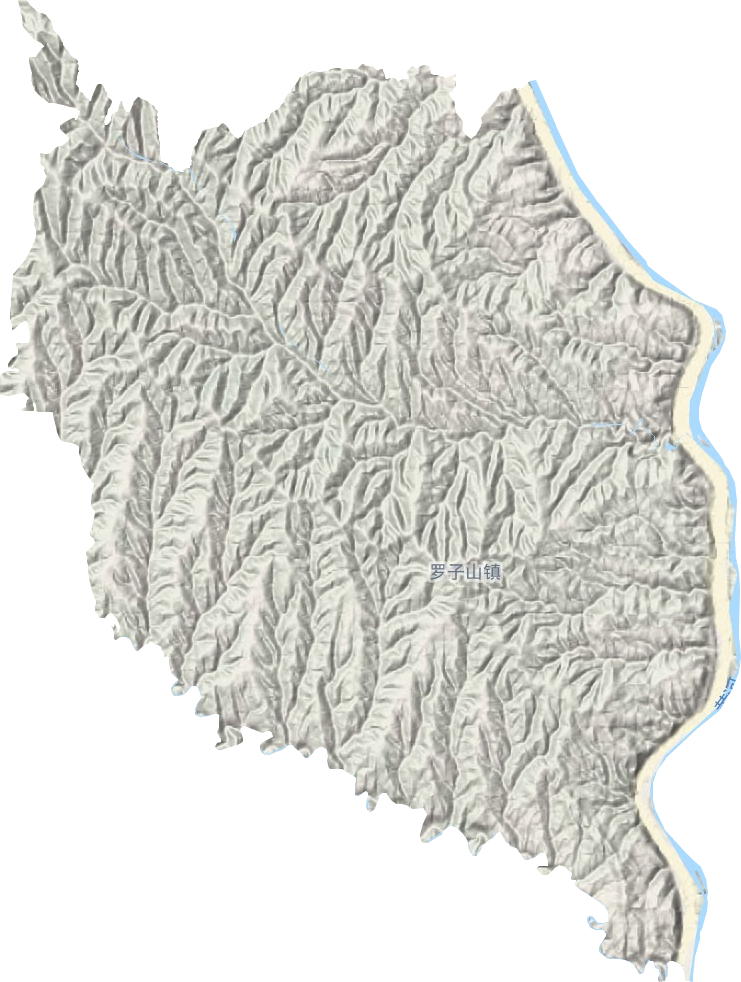 罗子山镇地形地图