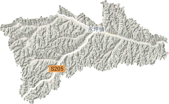 永坪镇地形地图