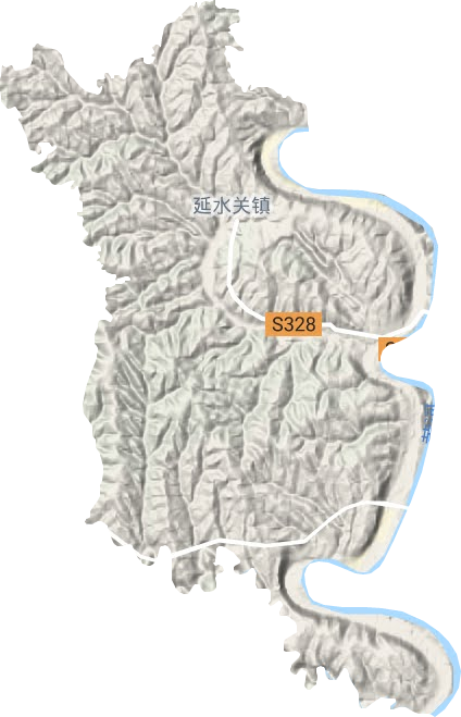 延水关镇地形地图
