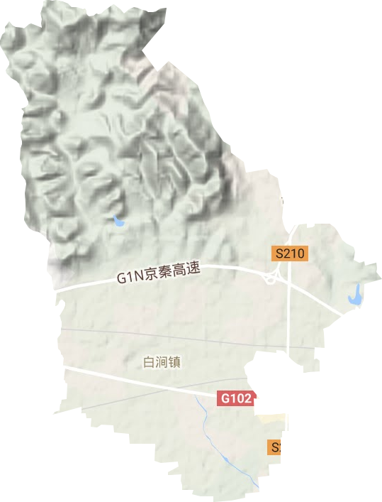 白涧镇地形地图