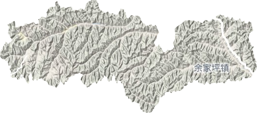 余家坪镇地形地图