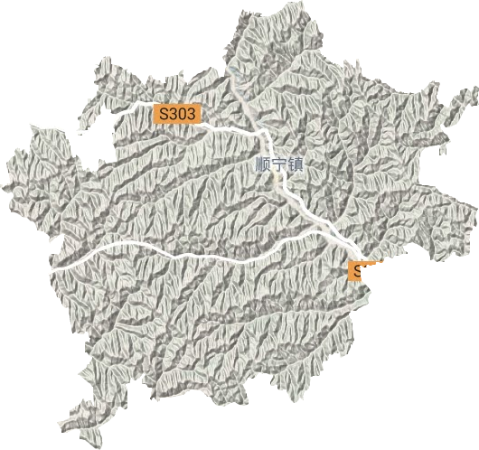 顺宁镇地形地图