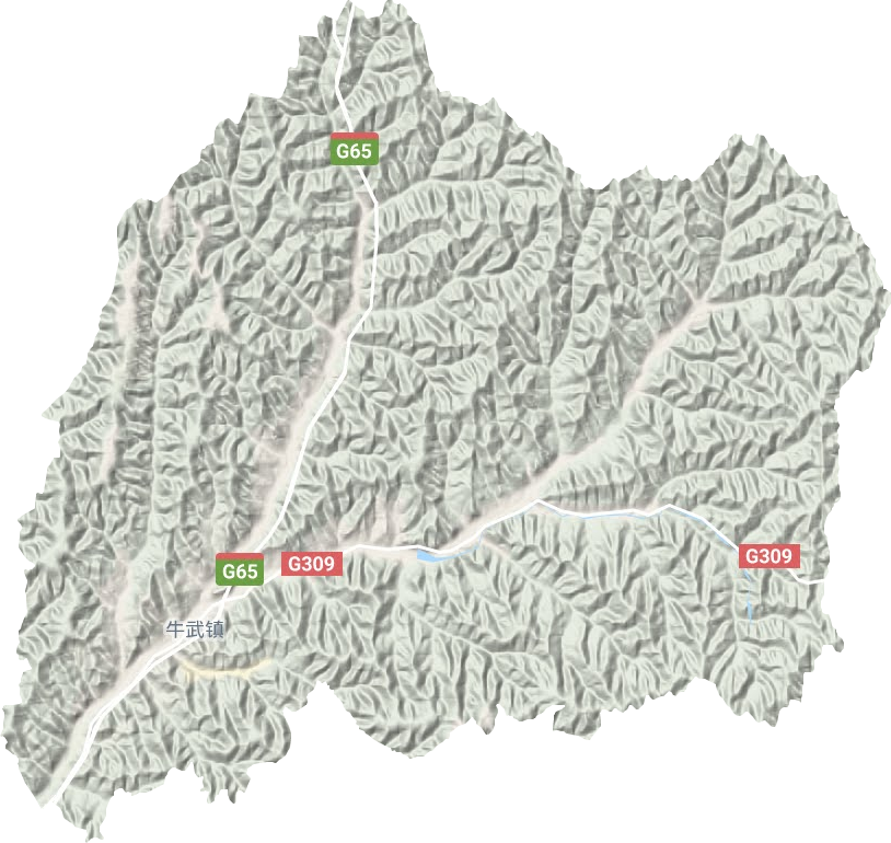 牛武镇地形地图