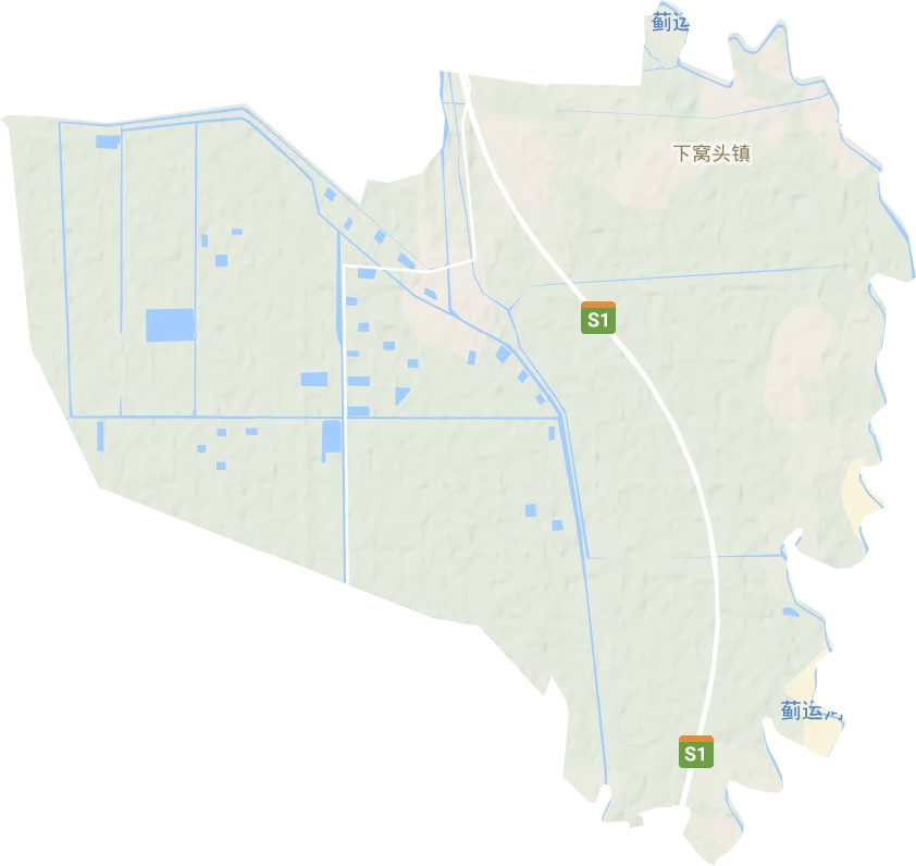 下窝头镇地形地图