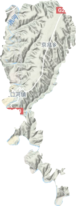 交口河镇地形地图