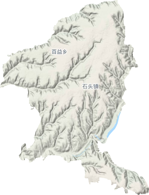 石头镇地形地图