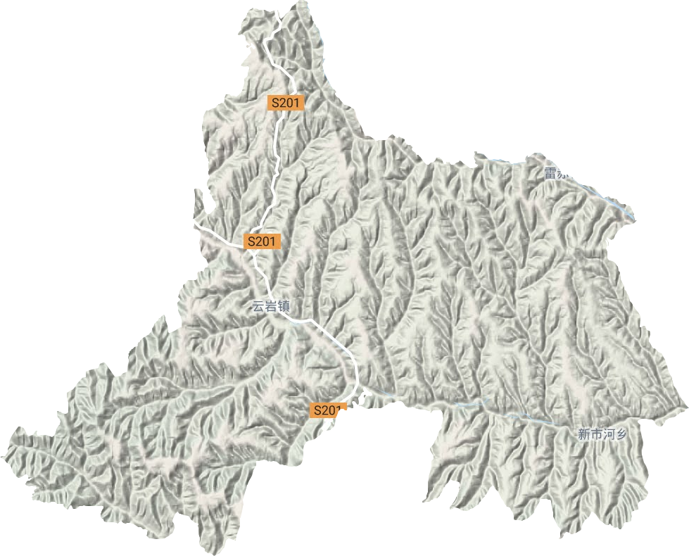云岩镇地形地图
