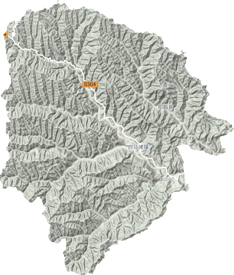 白马滩镇地形地图