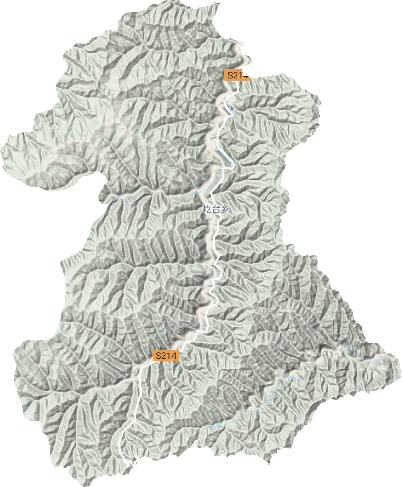 圪台乡地形地图