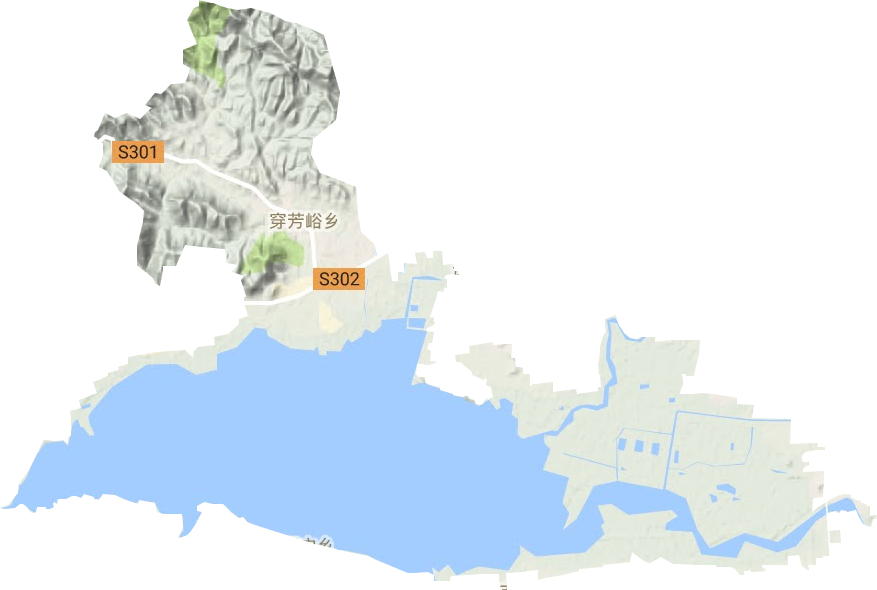 穿芳峪镇地形地图