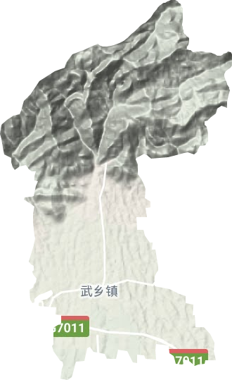 武乡镇地形地图