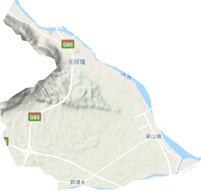 梁山镇地形地图
