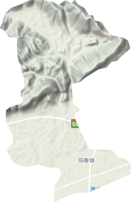 阳春镇地形地图