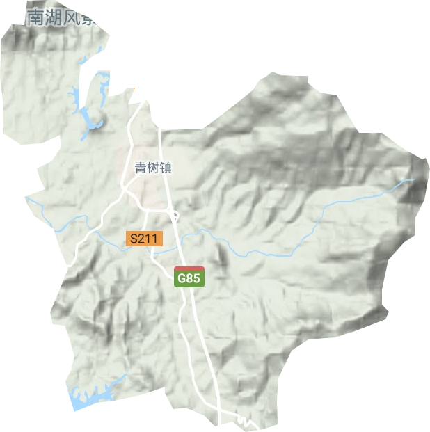 青树镇地形地图