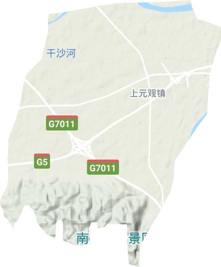 上元观镇地形地图