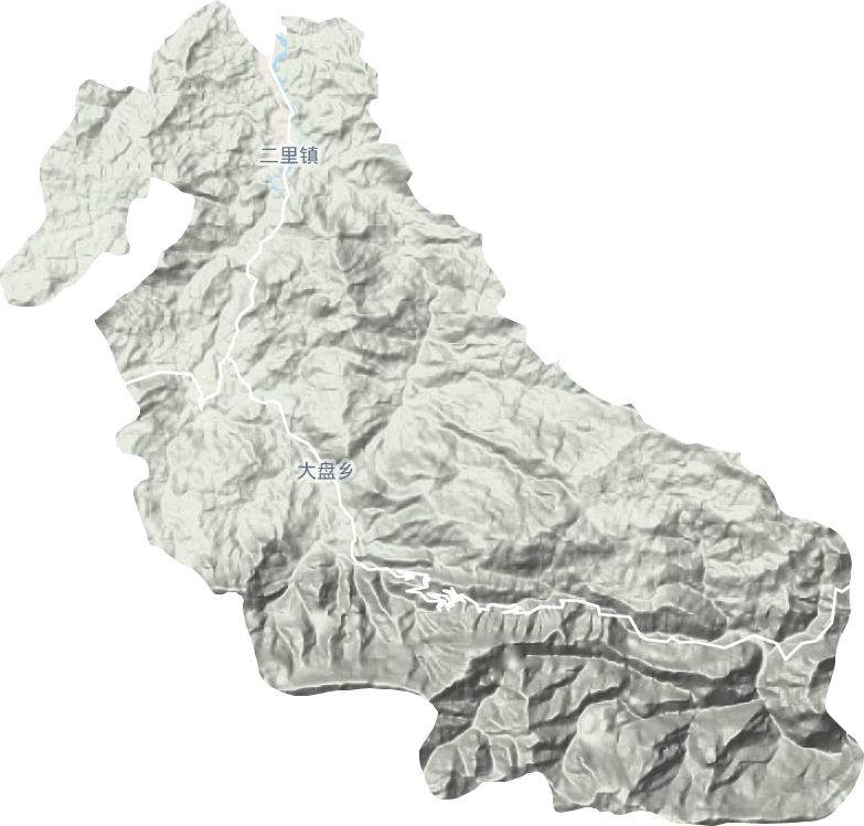 二里镇地形地图