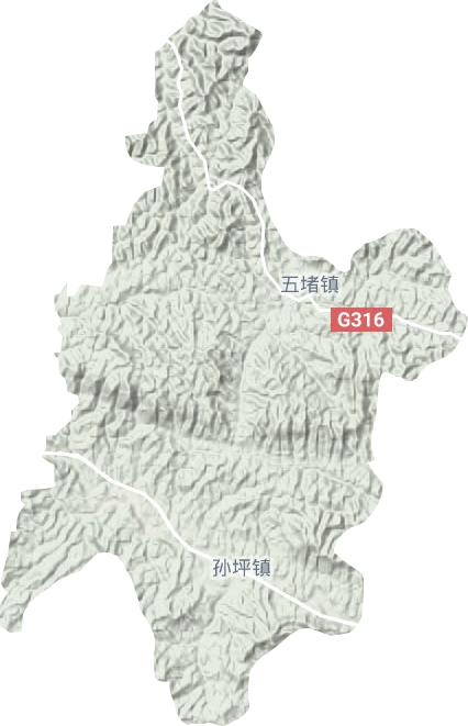 五堵镇地形地图