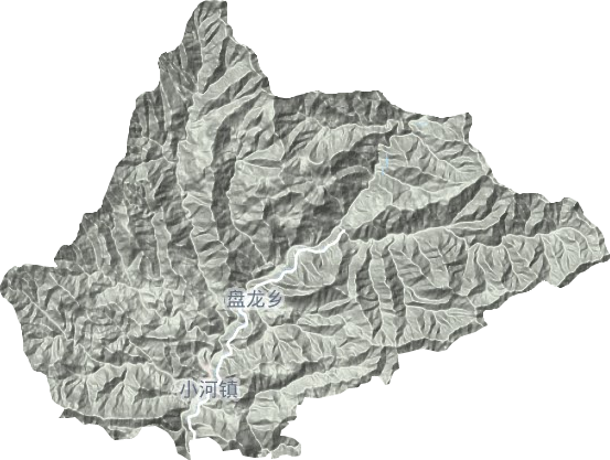 小河镇地形地图