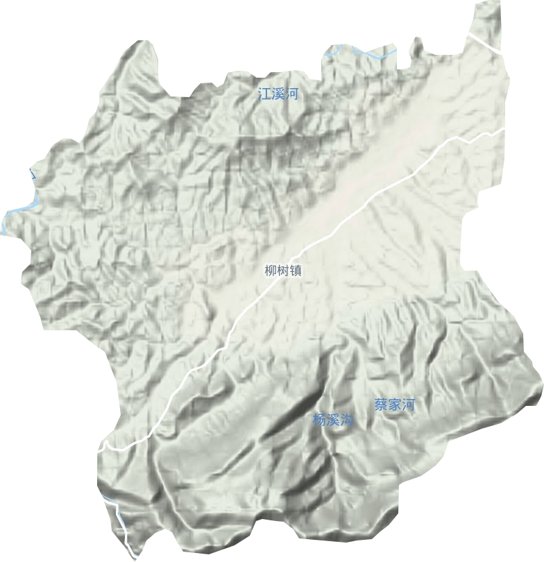 柳树镇地形地图