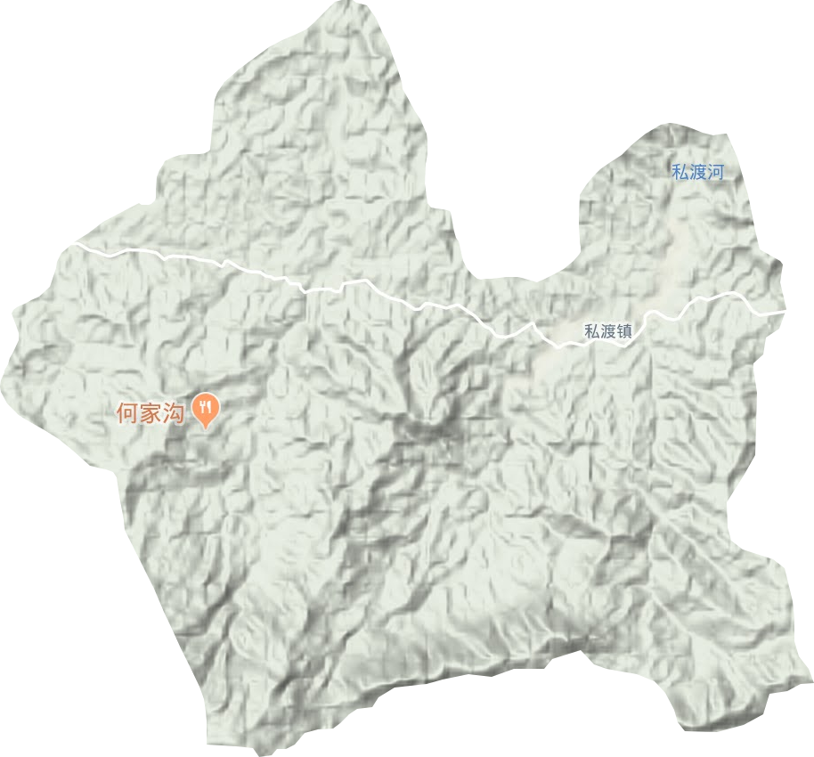 私渡镇地形地图