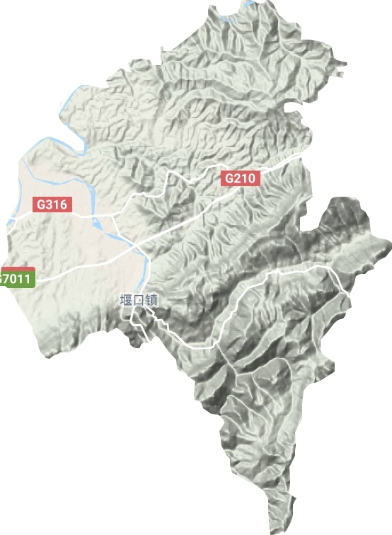 堰口镇地形地图