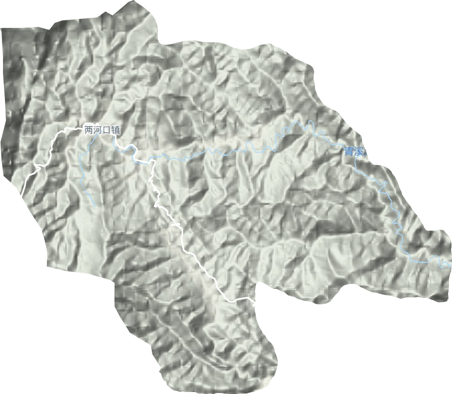 两河口镇地形地图