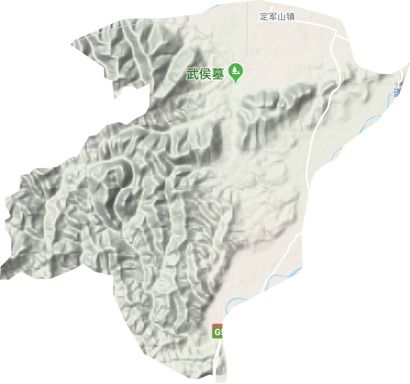 定军山镇地形地图