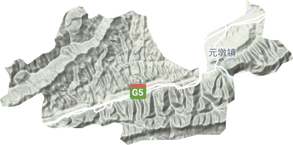元墩镇地形地图