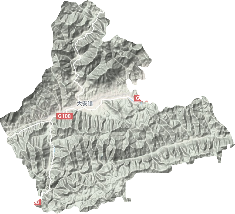 大安镇地形地图