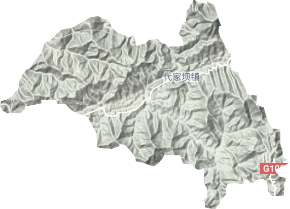 代家坝镇地形地图