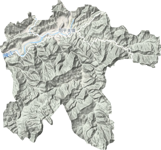 阳平关镇地形地图