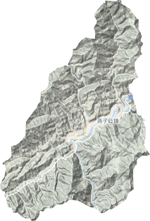 燕子砭镇地形地图
