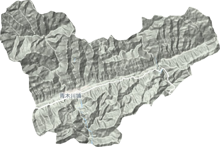 青木川镇地形地图